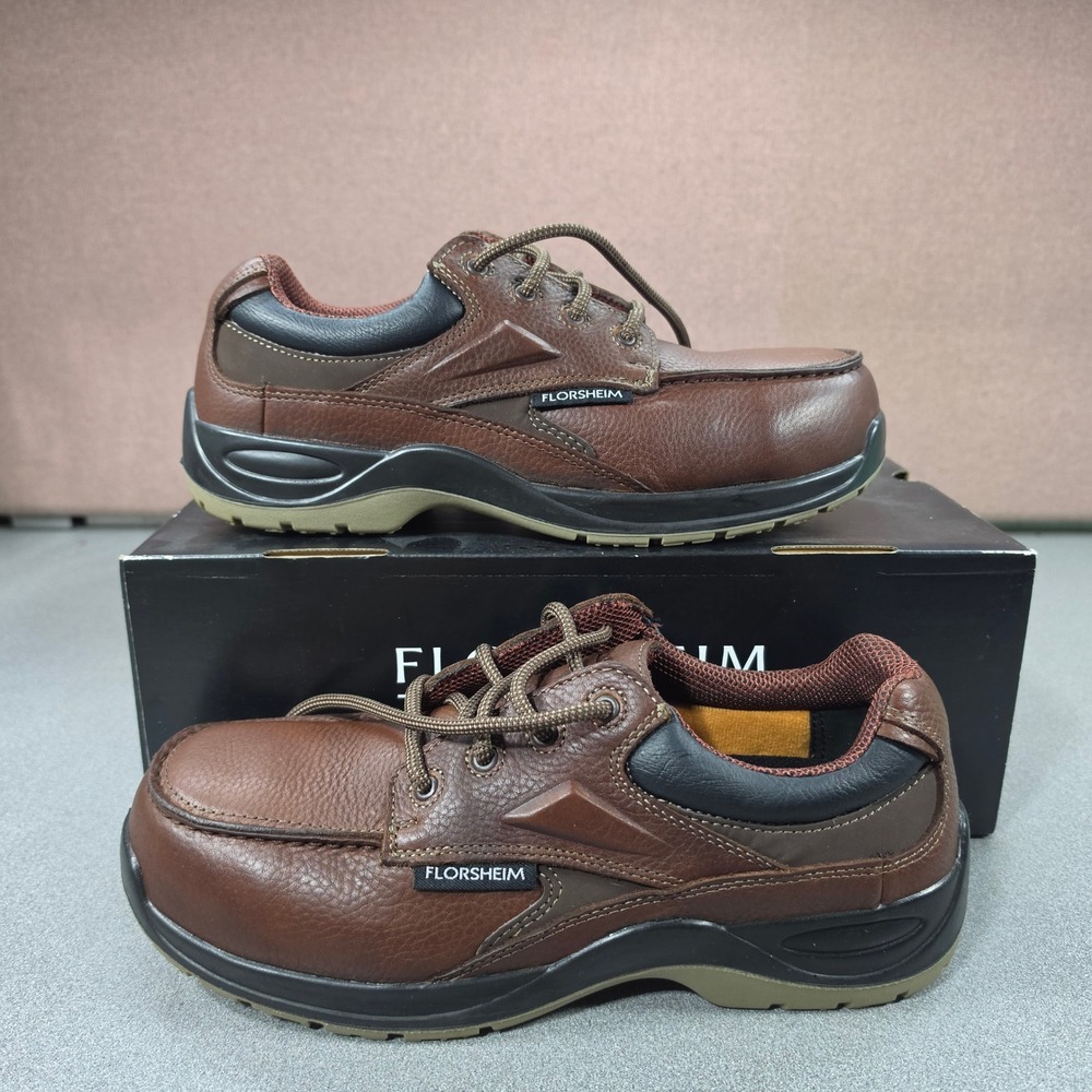 Florsheim Work Composite Toe Mens Brown New ESD Leather Safety Shoes FS2430